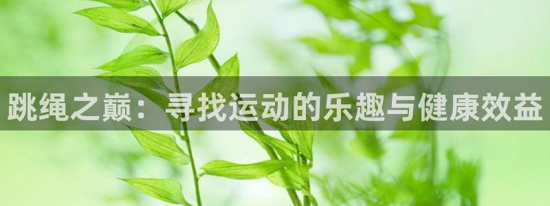 xc体育：跳绳之巅：寻找运动的乐趣与健康效益