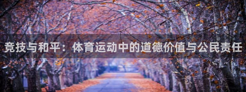 xc体育app官方网站：竞技与和平：体育运动中的道德价值与公民责任